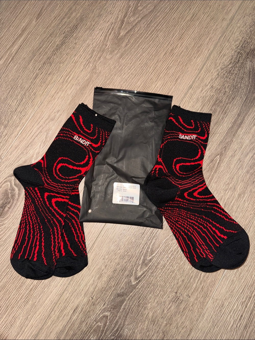 Bandit Member Athletic Socks in Black with Red Accents
